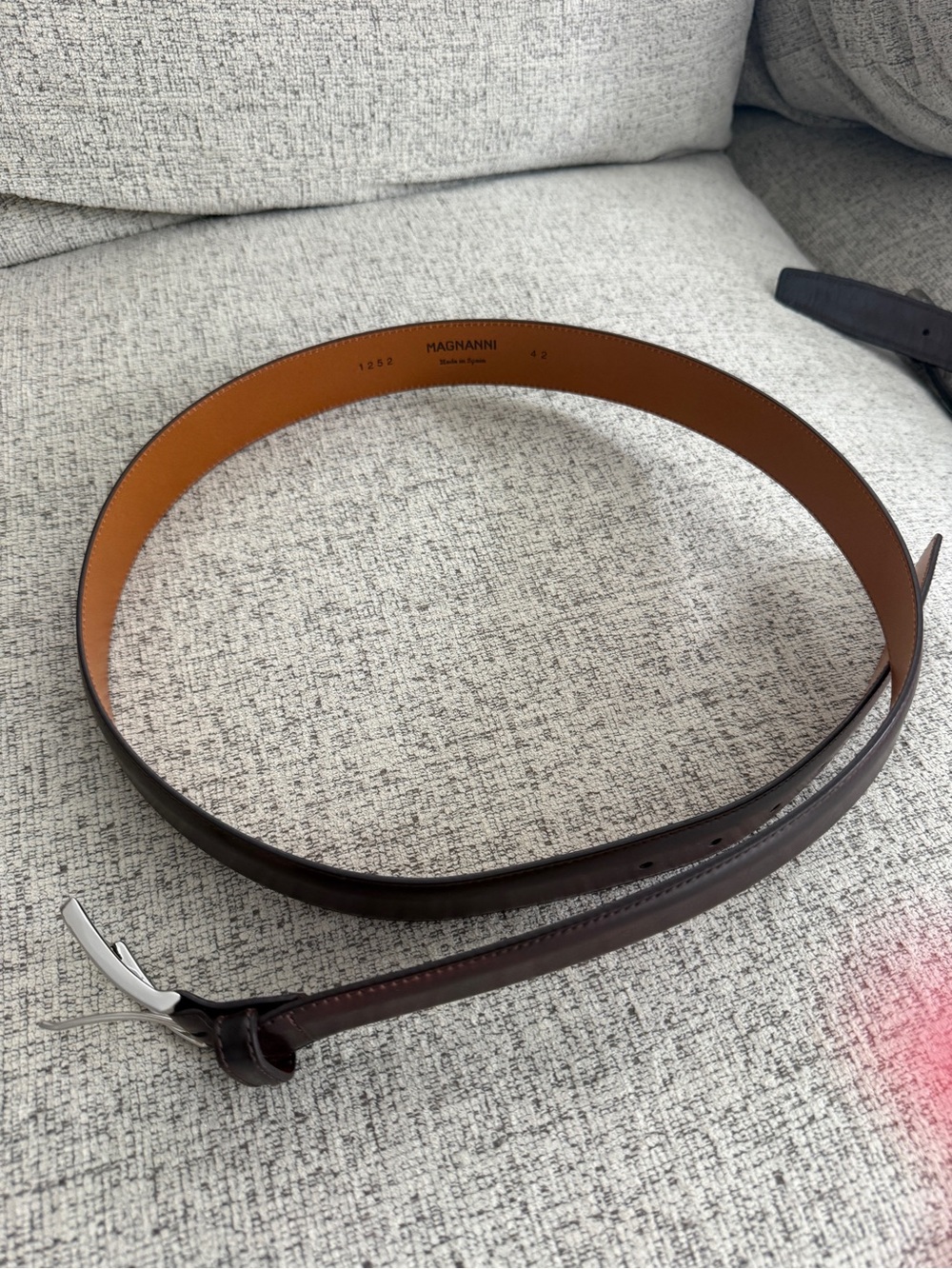 Men’s Magnanni Reversible Dark Brown Exterior with Tan Interior Leather Belt